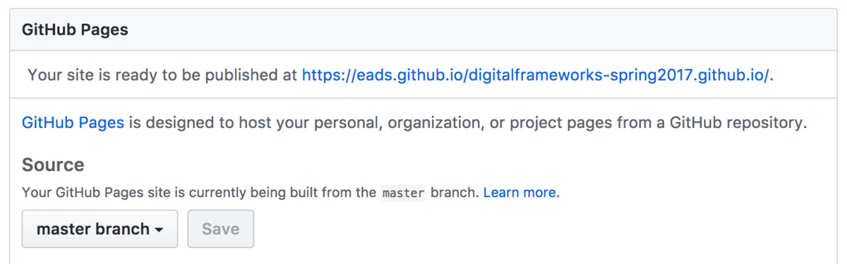 github enable pages